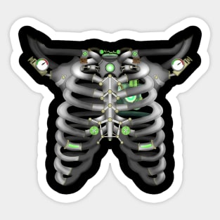 Machine Skeleton (Green Variant) Sticker